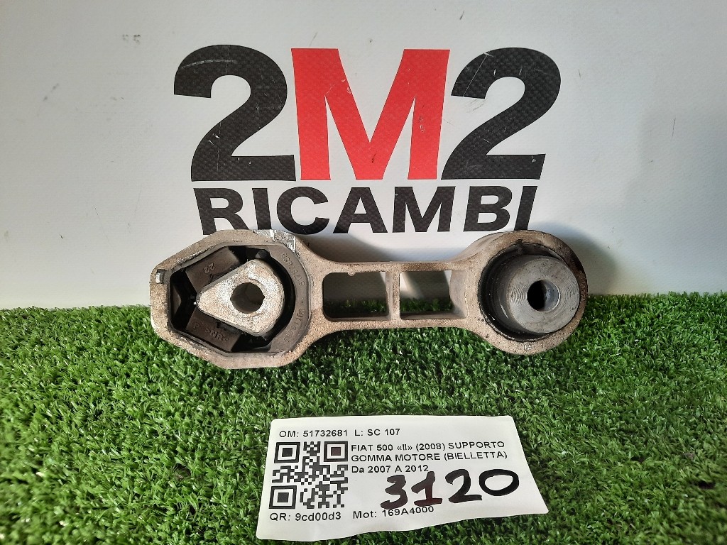 Supporto Gomma Motore Bielletta 51732681 Fiat 500 II 2008