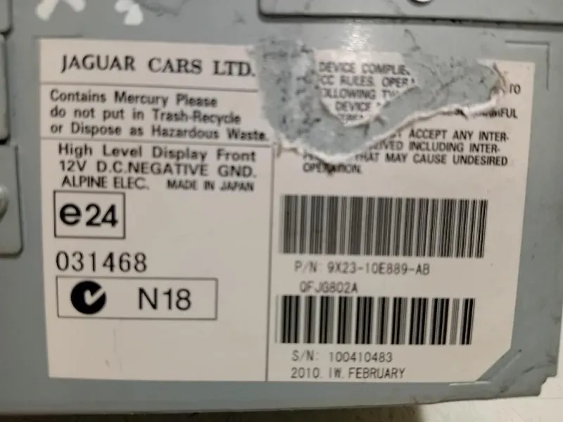 Display Multimediale 9X23-10E889-AB Jaguar XF I 2011