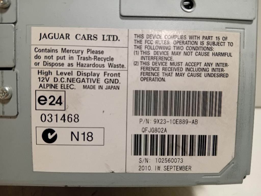 Display Multimediale 9X23-10E899-AB Jaguar XF I 2011