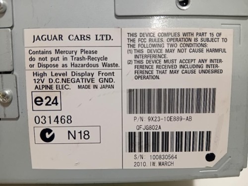 Display Multimediale 9X23-10E889-AB Jaguar XF I 2011