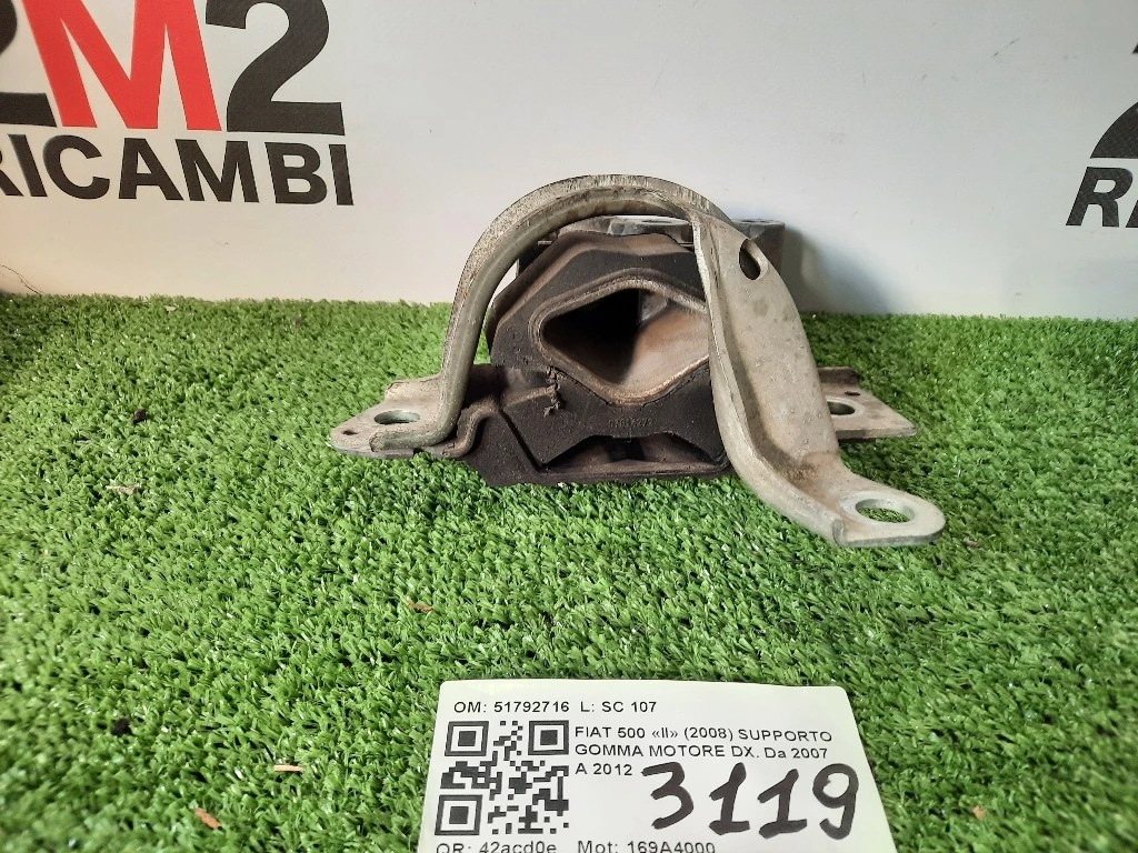 Supporto Gomma Motore DX 51792716 Fiat 500 II 2008