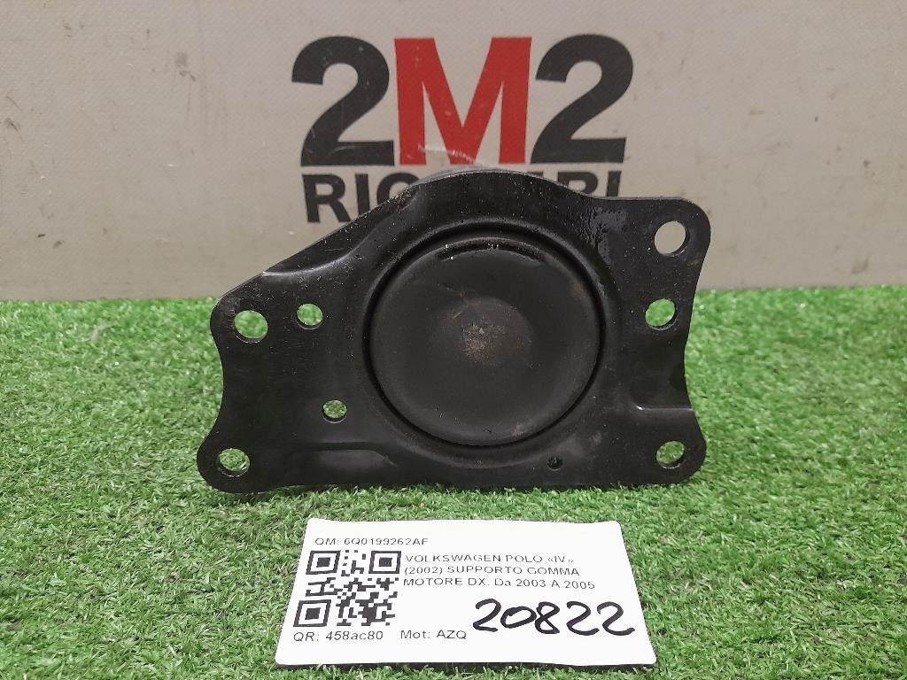 Supporto Gomma Motore DX 6Q0199262AF Volkswagen POLO IV 2002