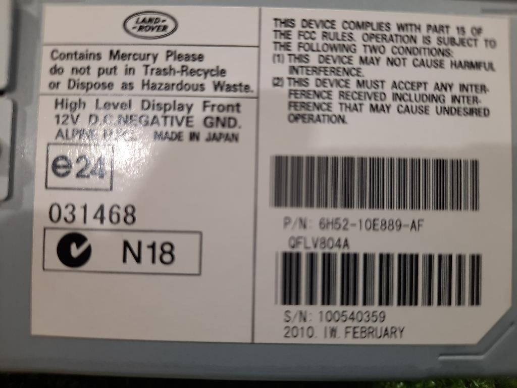 Display Multimediale 6H52-10E889-AF Land Rover Freelander II 2007