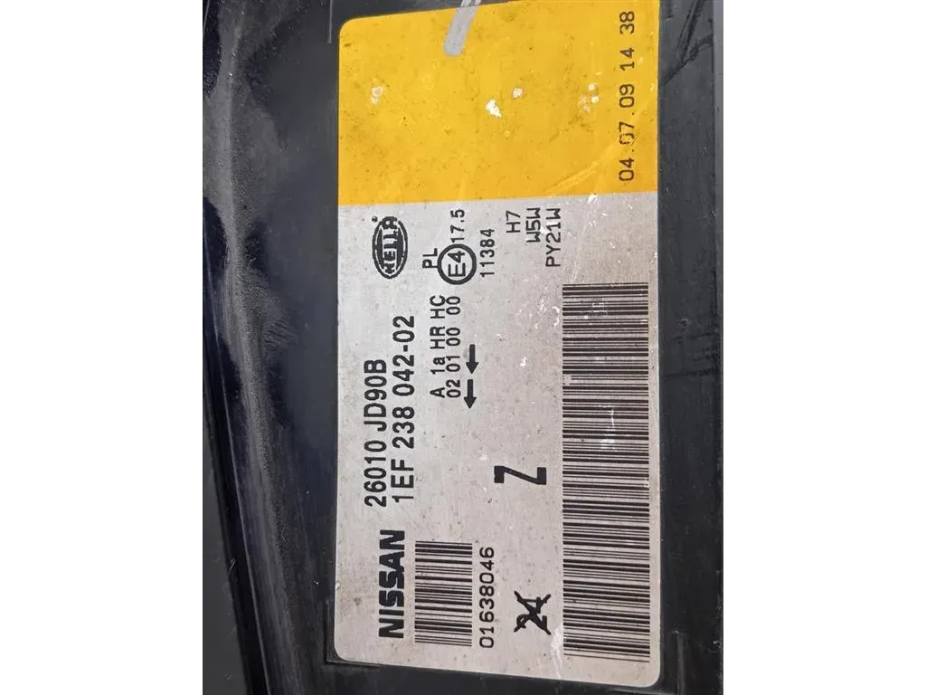 Proiettore ANT DX 26010 JD90B Nissan Qashqai II 2014