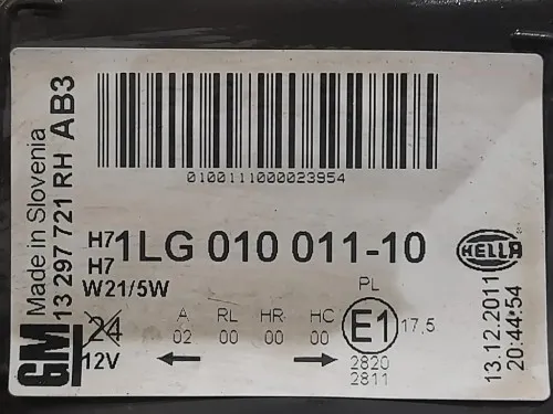 Proiettore ANT DX 1LG010011-10 Opel Astra J 2010