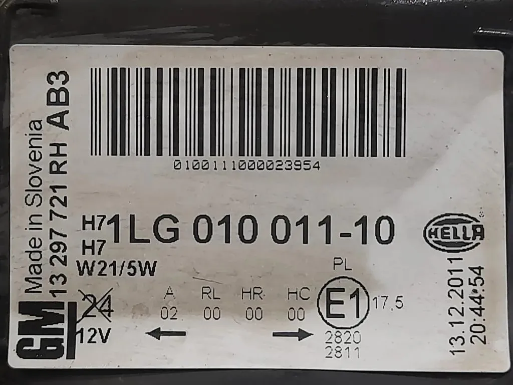 Proiettore ANT DX 1LG010011-10 Opel Astra J 2010