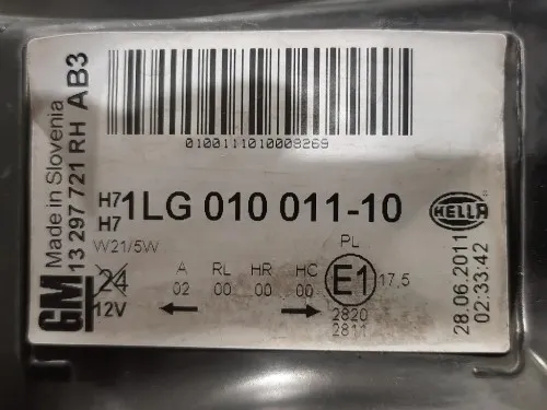 Proiettore ANT DX 1LG010011-10 Opel Astra J 2012