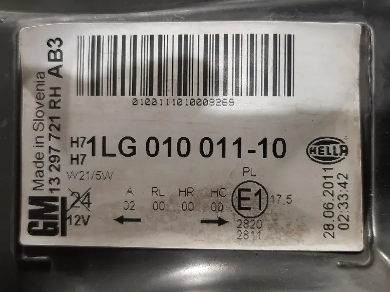 Proiettore ANT DX 1LG010011-10 Opel Astra J 2012