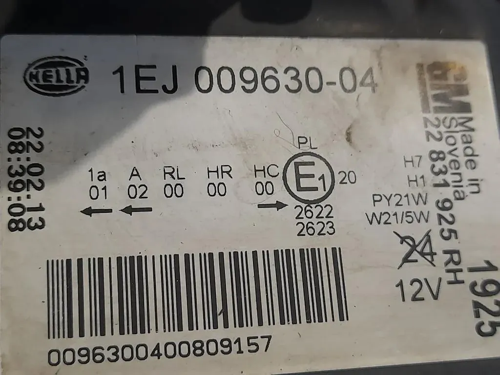 Proiettore ANT DX 1EJ009630-04 Opel Astra J 2012