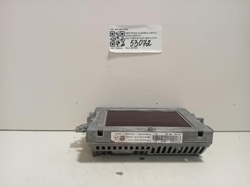 Display Multimediale A2129010804 Mercedes Classe E W212 2009
