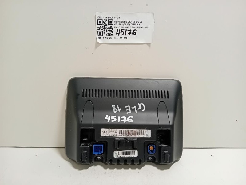 Display Multimediale A 166 900 14 20 Mercedes Classe GLE W166 2015