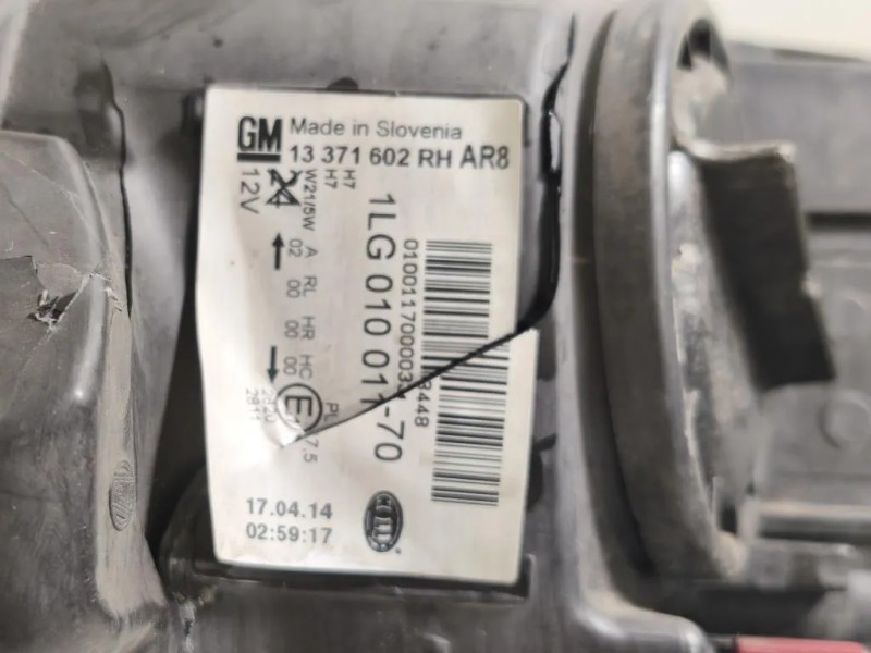 Proiettore ANT DX 1LG 010 011 70 Opel Astra J 2012