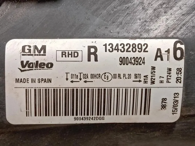 Proiettore ANT DX 13432892 Opel Corsa D 2011