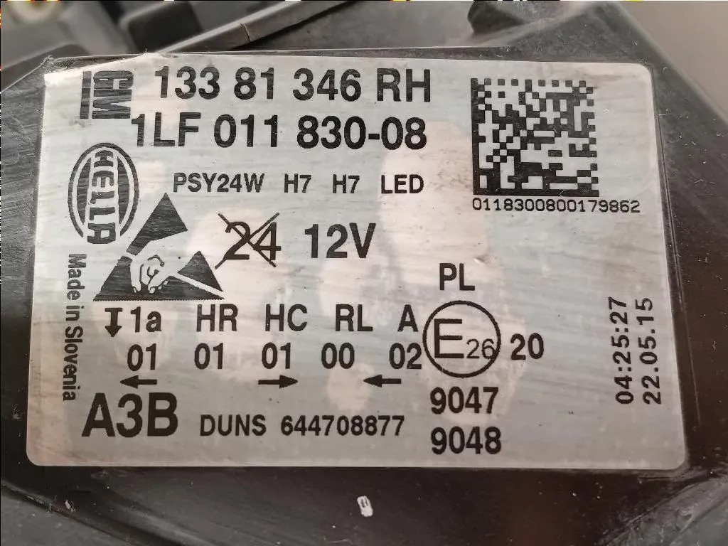 Proiettore ANT DX 1LF 011 830-08 Opel Corsa E 2014
