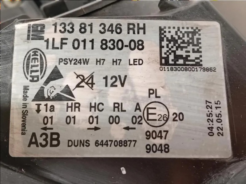 Proiettore ANT DX 1LF 011 830-08 Opel Corsa E 2014