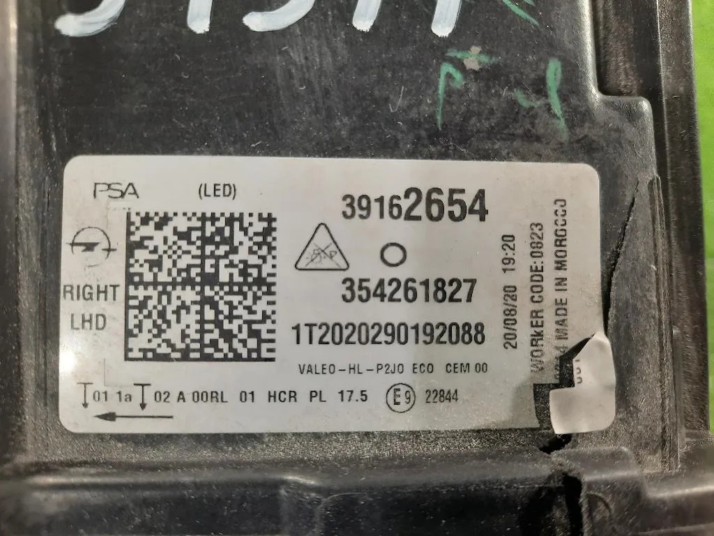 Proiettore ANT DX 1653233380 354261827 39162654 Opel Corsa F 2019