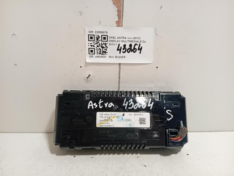 Display Multimediale 22858076 Opel Astra J 2012