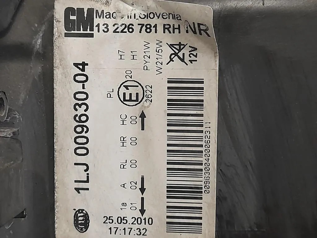 Proiettore ANT DX 13226781 Opel Insignia A 2009