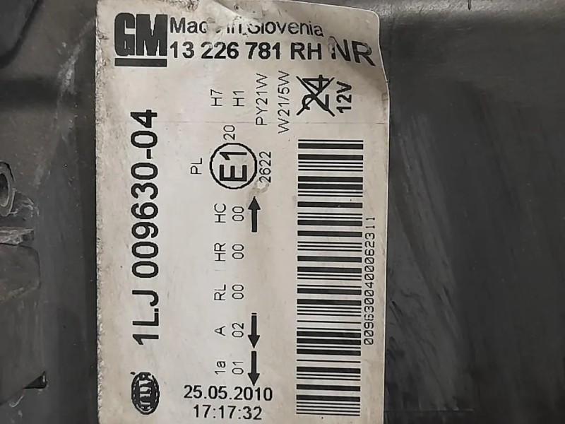 Proiettore ANT DX 13226781 Opel Insignia A 2009