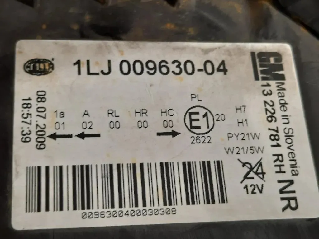 Proiettore ANT DX 1LJ009630-04 Opel Insignia A 2009