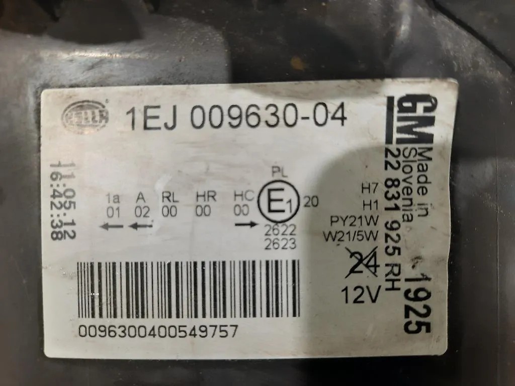 Proiettore ANT DX 1EJ009630-04 Opel Insignia A 2009