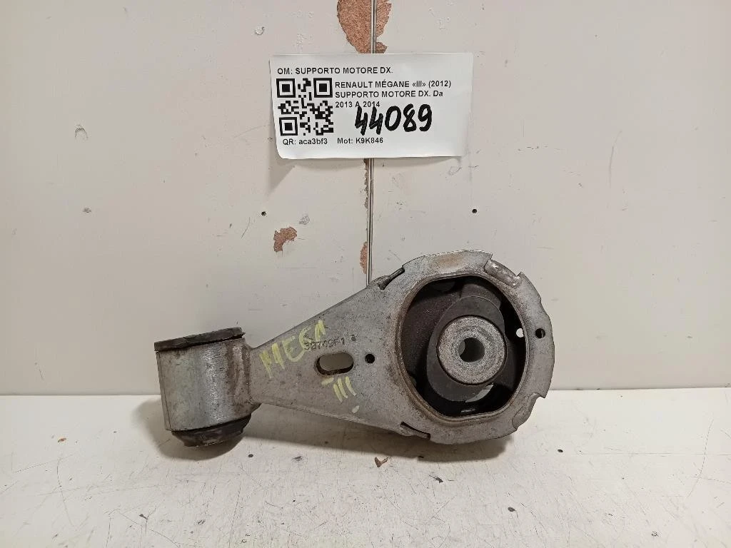 Supporto Motore DX SUPPORTO MOTORE DX Renault Mégane III 2012