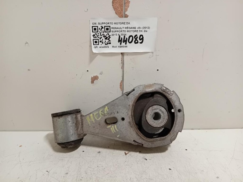Supporto Motore DX SUPPORTO MOTORE DX Renault Mégane III 2012