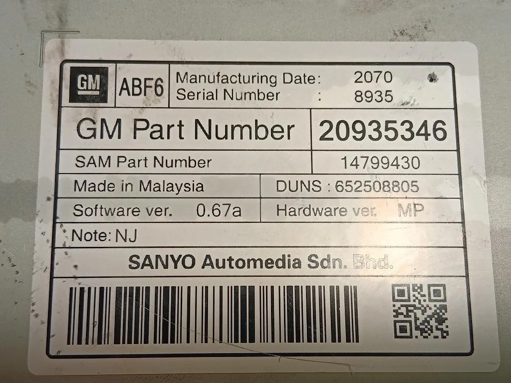 Display Multimediale 14799430 Opel Insignia A 2009