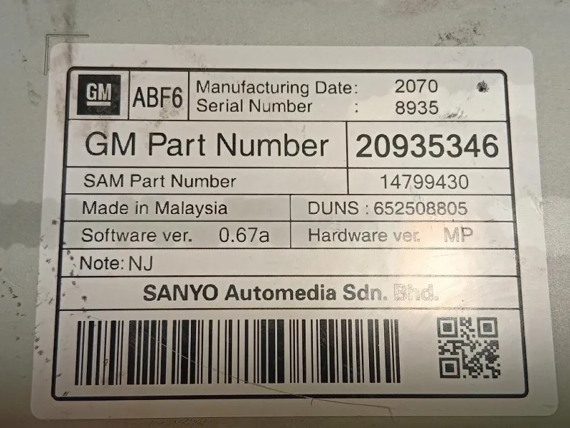 Display Multimediale 14799430 Opel Insignia A 2009