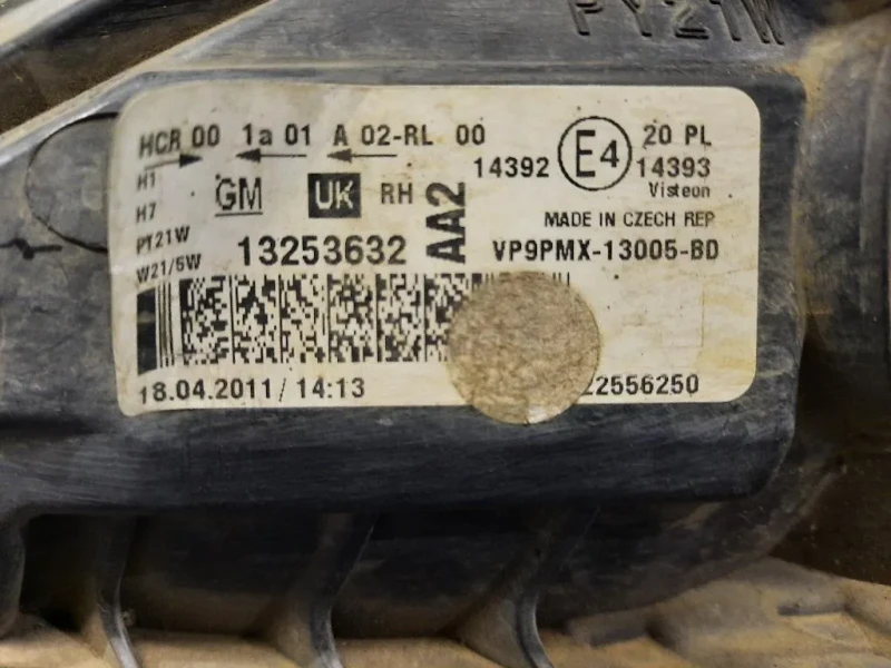 Proiettore ANT DX 13253632 Opel Meriva B 2010