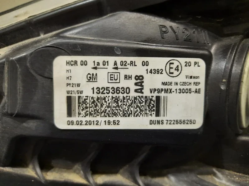 Proiettore ANT DX 13253630 Opel Meriva B 2010