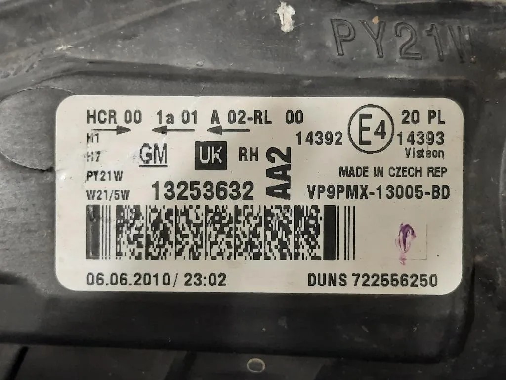 Proiettore ANT DX 13253632 Opel Meriva B 2014