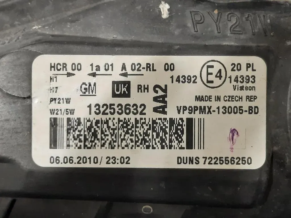 Proiettore ANT DX 13253632 Opel Meriva B 2014