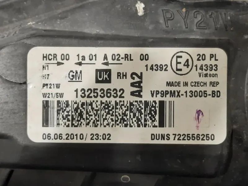 Proiettore ANT DX 13253632 Opel Meriva B 2014