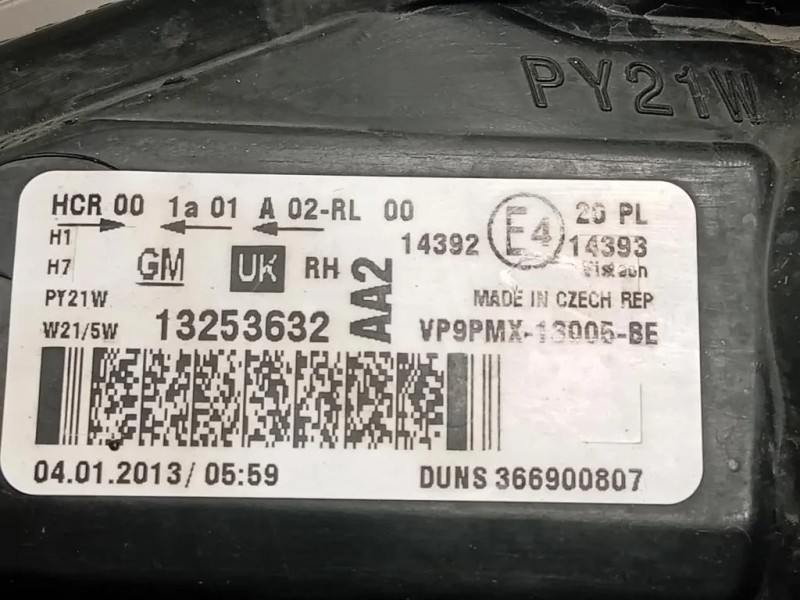 Proiettore ANT DX 13253632 Opel Meriva B 2014