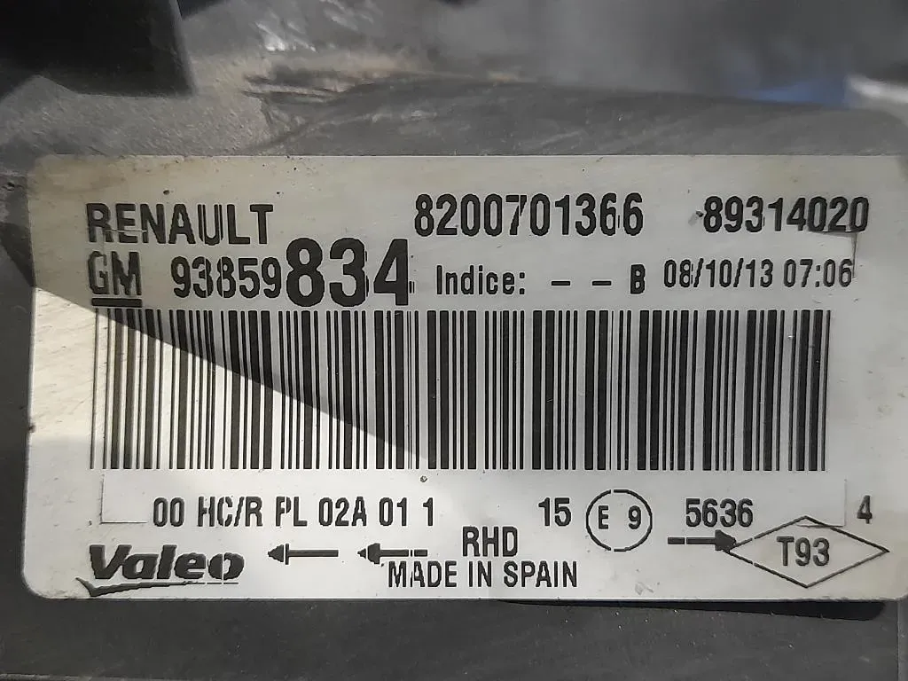 Proiettore ANT DX 93859834 Opel Vivaro A 2007