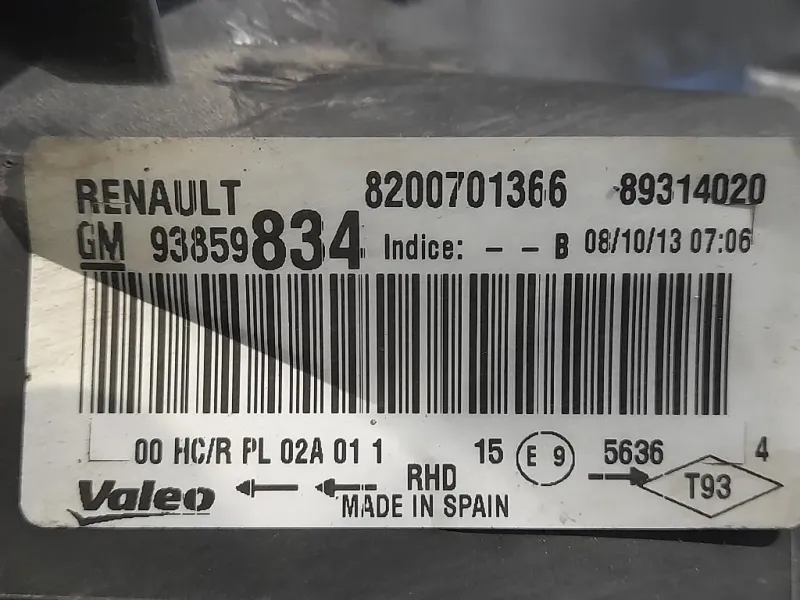 Proiettore ANT DX 93859834 Opel Vivaro A 2007