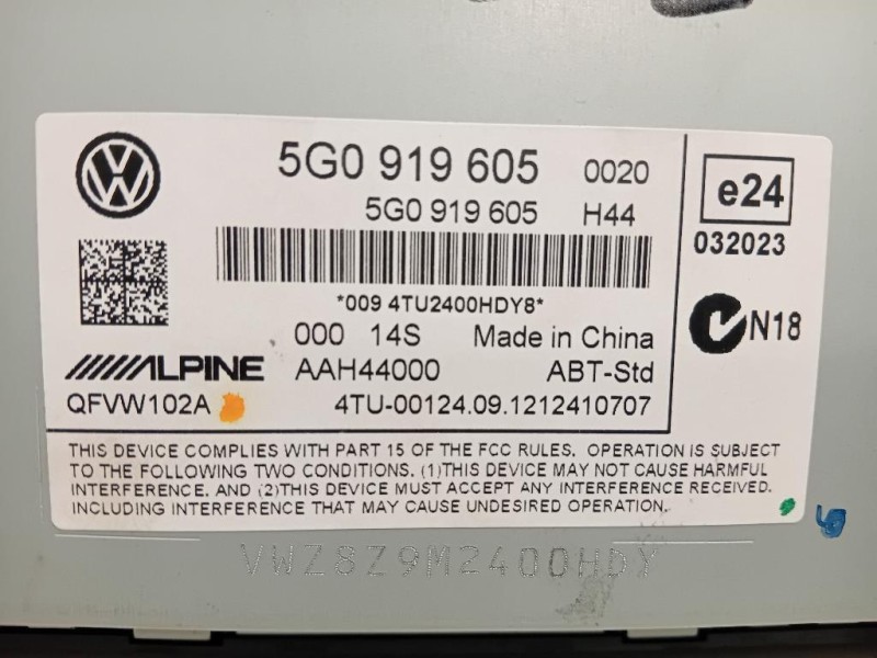 Display Multimediale 5G0919605 Volkswagen GOLF VII 2013