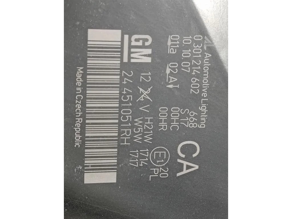 Proiettore ANT DX 24451051 Opel Zafira B 2005