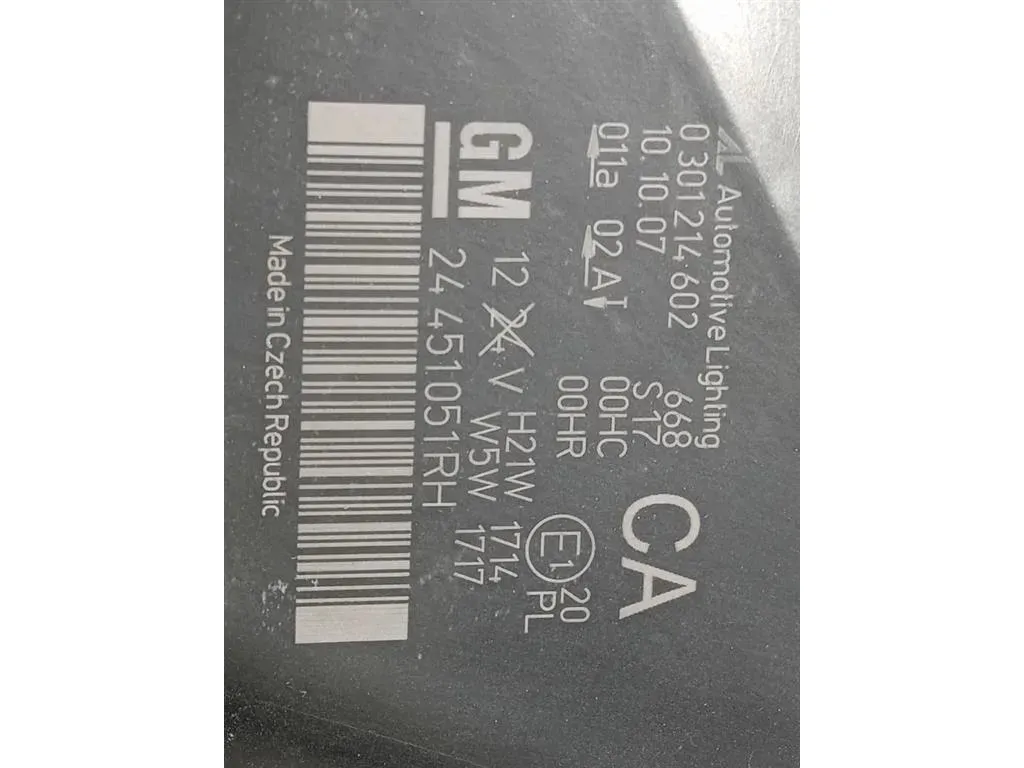 Proiettore ANT DX 24451051 Opel Zafira B 2005