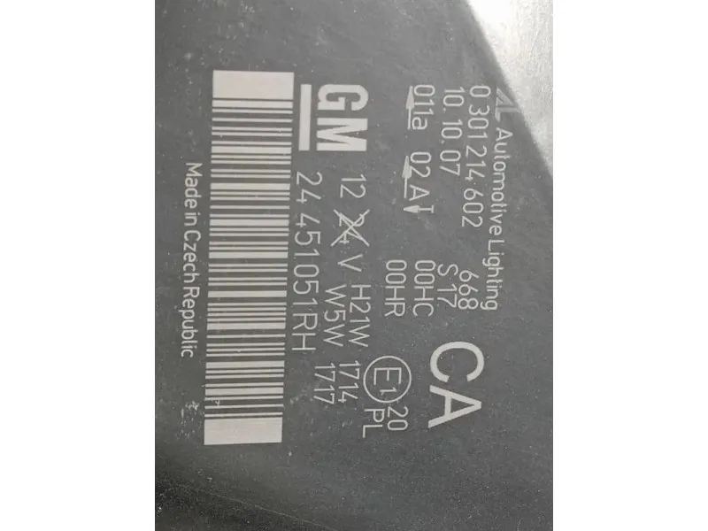 Proiettore ANT DX 24451051 Opel Zafira B 2005