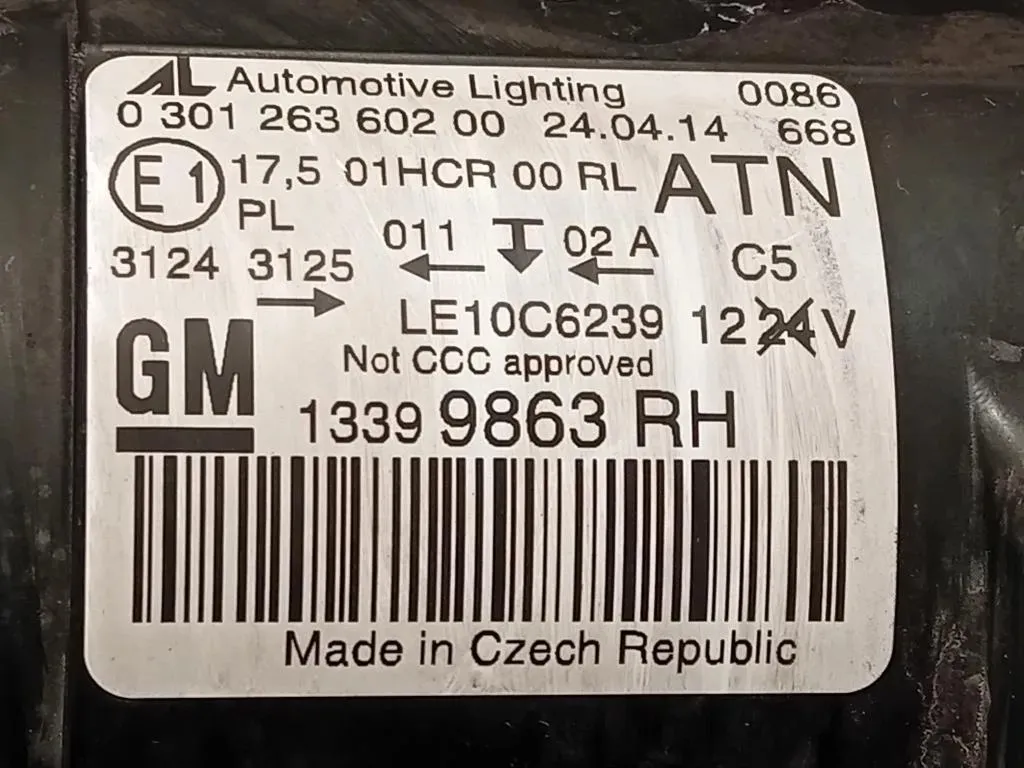 Proiettore ANT DX 39009024 DESTRO DX Opel Zafira C 2012