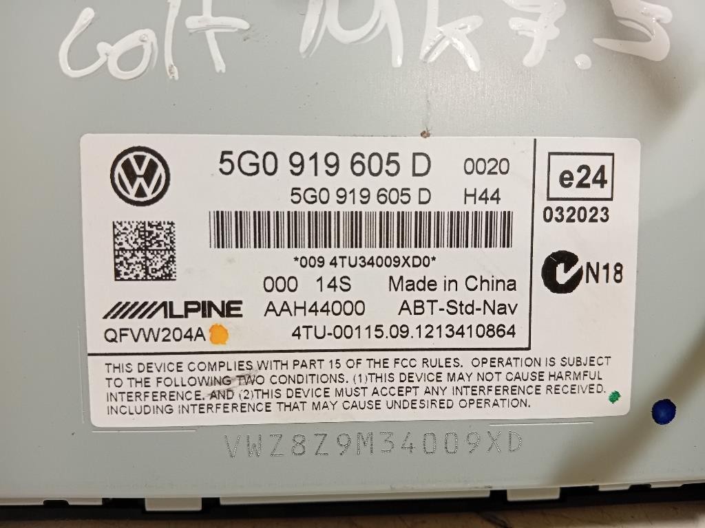 Display Multimediale 5G0 919 605 D Volkswagen GOLF VII 2013