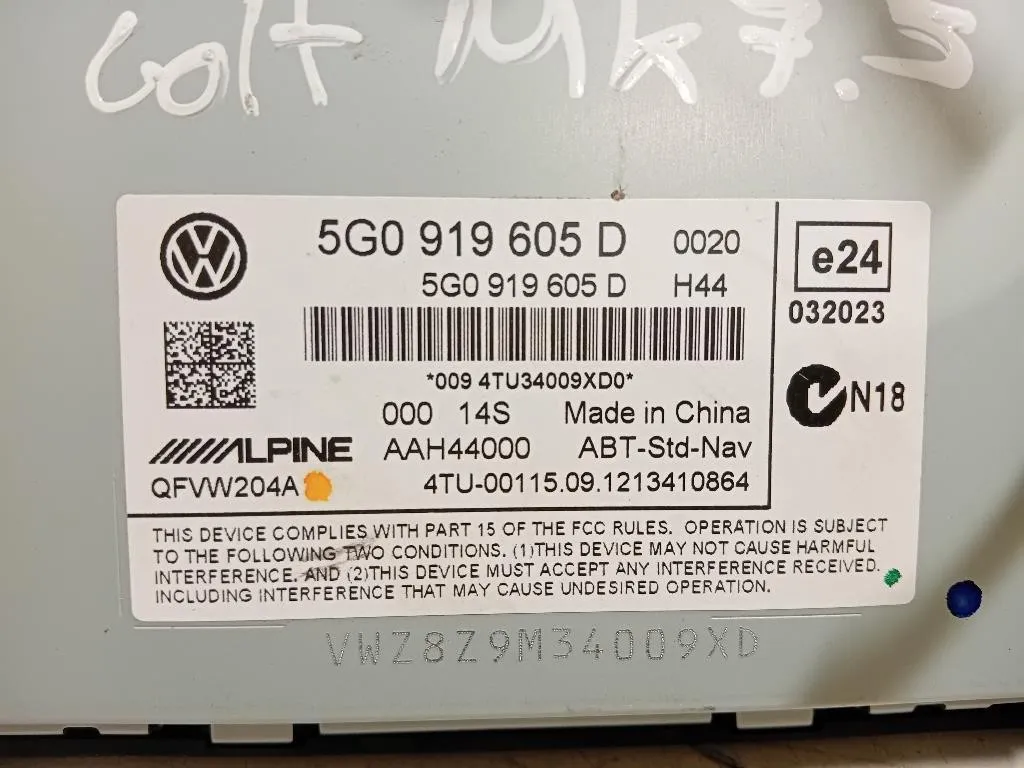 Display Multimediale 5G0 919 605 D Volkswagen GOLF VII 2013