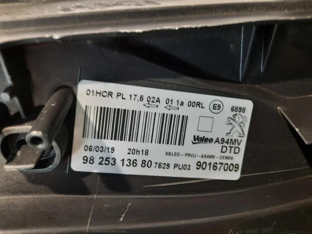 Proiettore ANT DX 9825313680 Peugeot 2008 I 2013