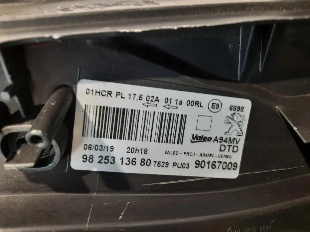 Proiettore ANT DX 9825313680 Peugeot 2008 I 2013