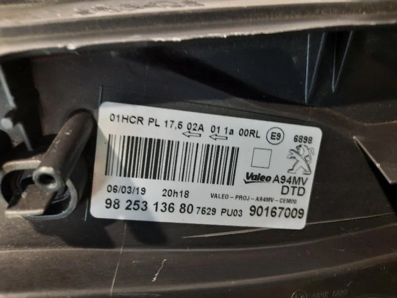 Proiettore ANT DX 9825313680 Peugeot 2008 I 2013