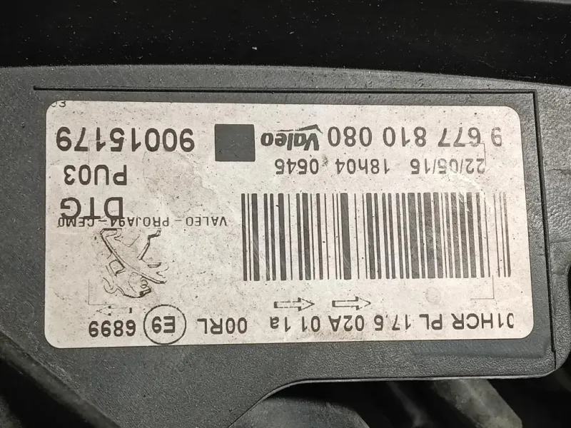 Proiettore ANT DX 90015179 Peugeot 2008 I 2016