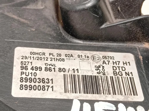 Proiettore ANT DX 9649986180 Peugeot 207 CC 2006