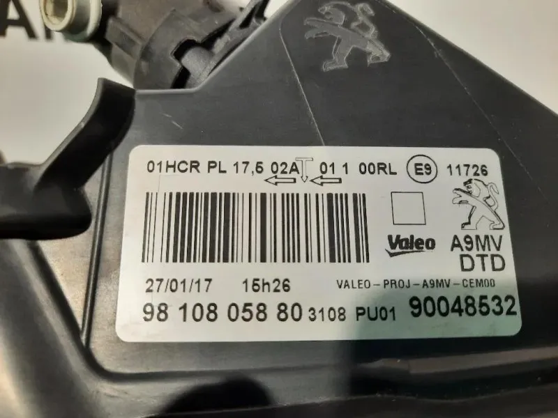 Proiettore ANT DX 9810805880 Peugeot 208 I 2015